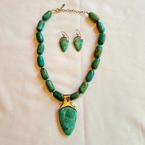 Barse Turquoise Necklace and Earrings